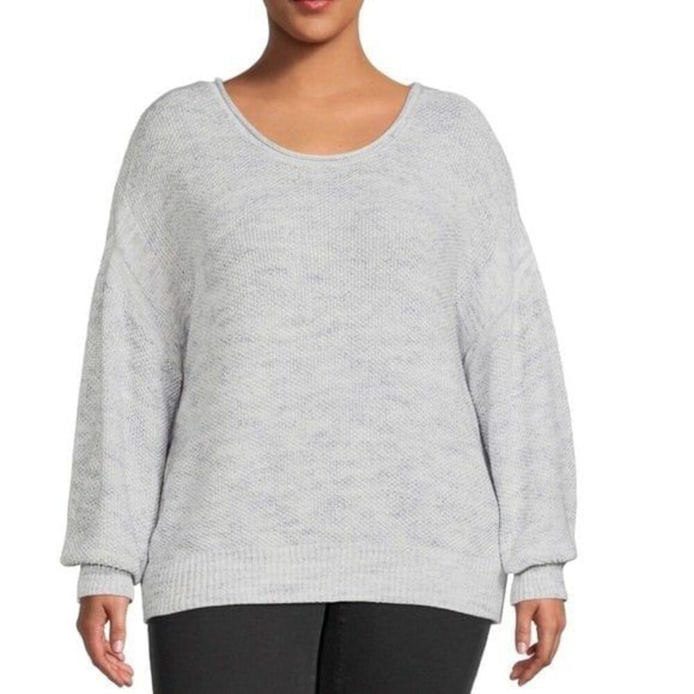 NWT Terra & Sky sweater Women’s Plus 3XL Scoop Neck Pullover roomy sleeve NEW
